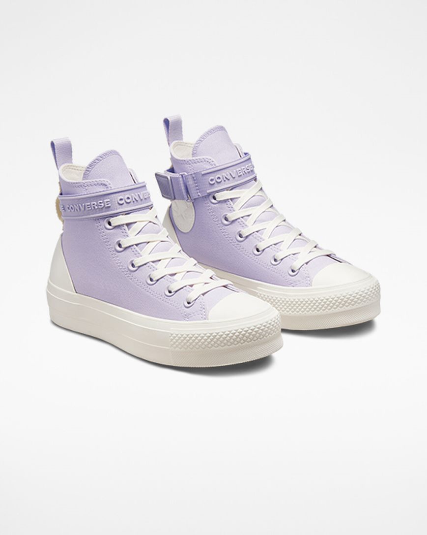 Zapatos Plataforma Converse Chuck Taylor All Star Lift Utility Strap Altas Mujer Moradas Moradas | PE 50WE28